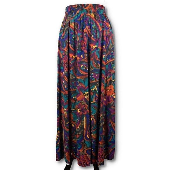 Norton Mcnaughton skirt size 10 multicolored floral bright neon vintage 80s 90s